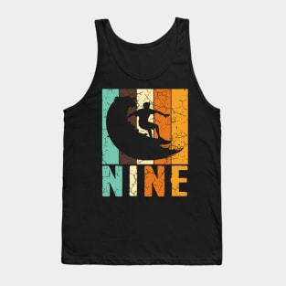 9th Surfing Birthday 9 Year Old 9yr Boy Girl Tank Top